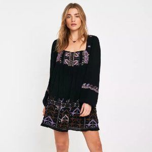 Free People Rhiannon Embroidered Mini Dress, Size S